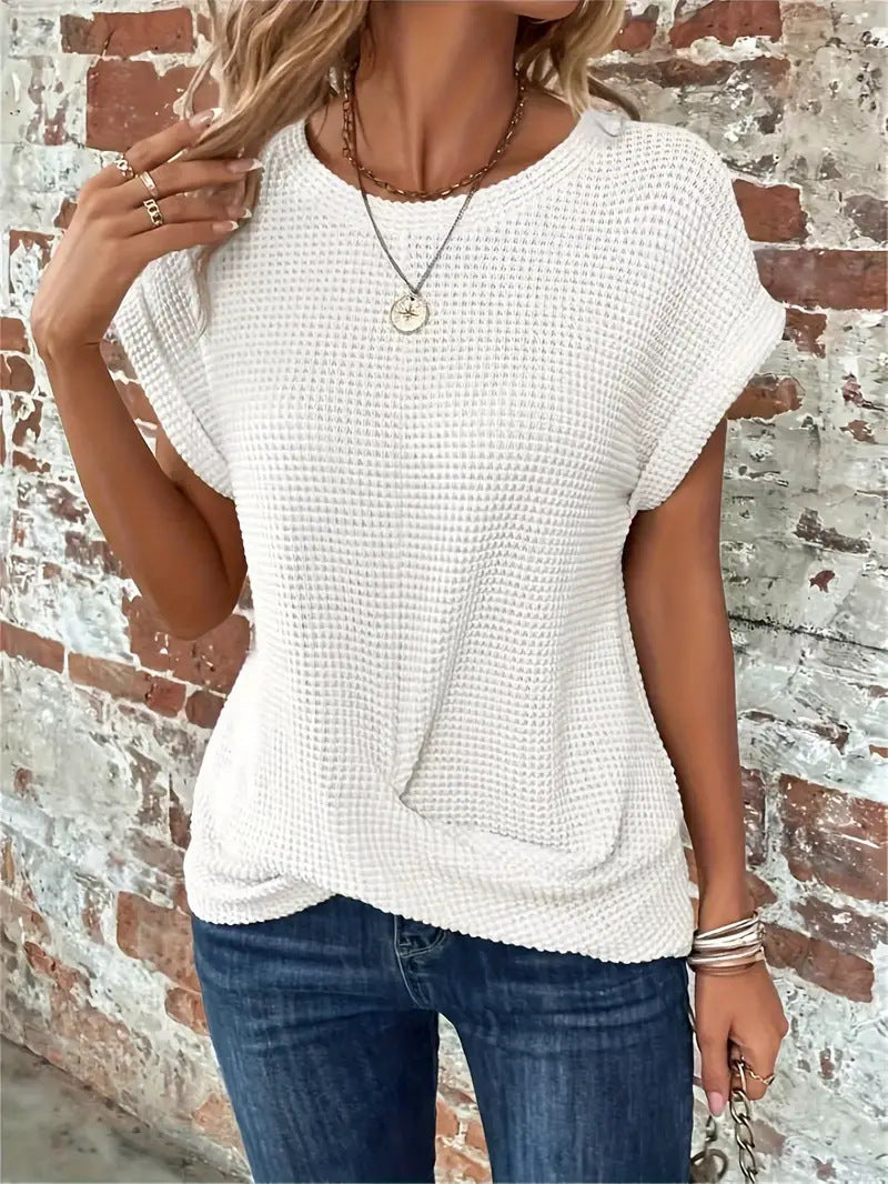 Hadley | Waffle Twist Tee ¡ª Modern, Versatile, Stylish