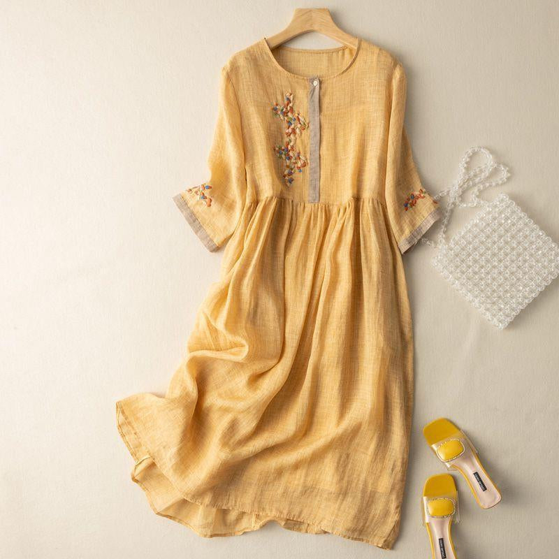 Acacia | Women's Relaxed Midi Dress with Pattern Design and Comfortable Fit