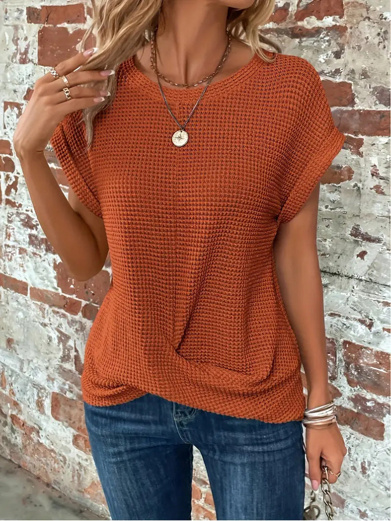 Hadley | Waffle Twist Tee ¡ª Modern, Versatile, Stylish