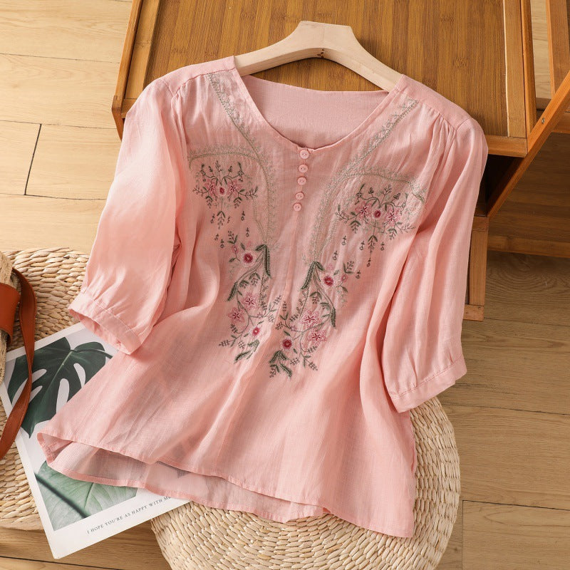 Cecily | Floral Relaxed Blouse with Lightweight Fabric