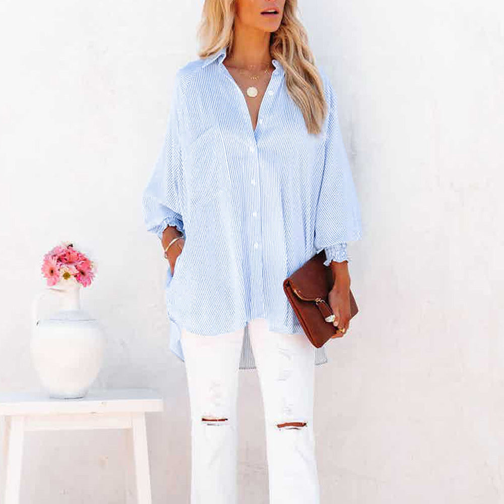 Hadley | Oversized Button-Down Shirt with Striped Pattern