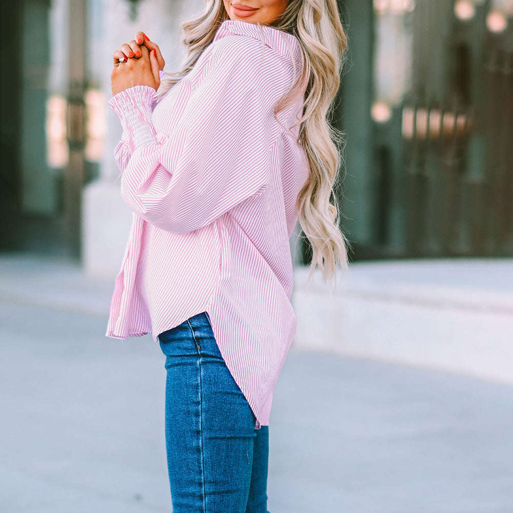 Hadley | Oversized Button-Down Shirt with Striped Pattern