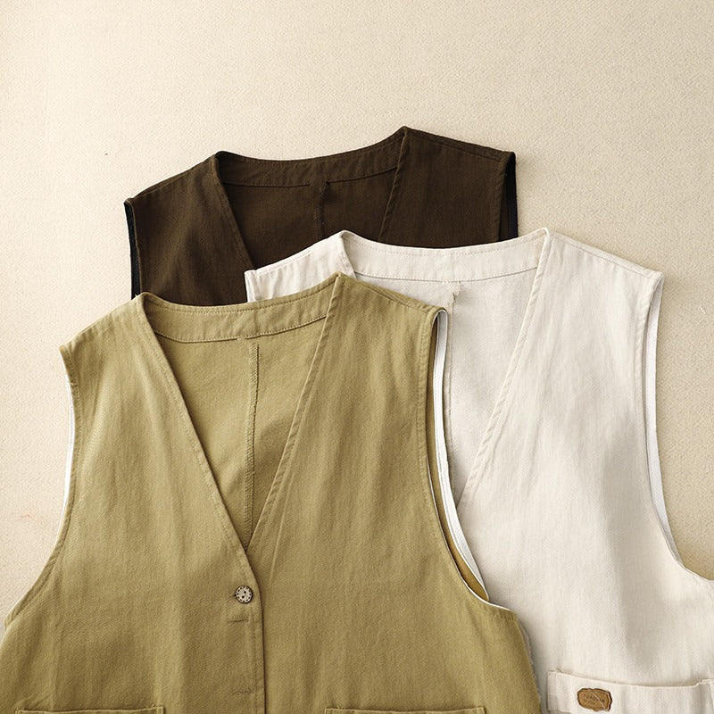 Clara | Button Vest with Relaxed Fit