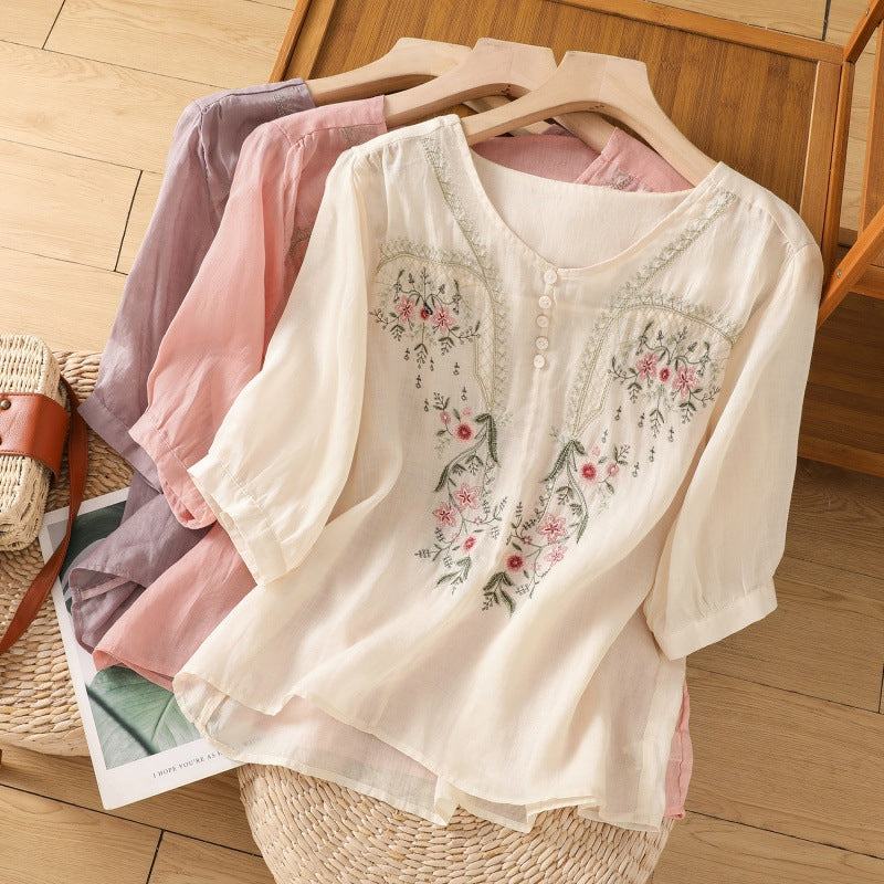Cecily | Floral Relaxed Blouse with Lightweight Fabric