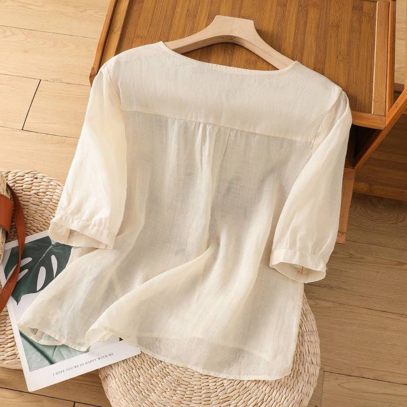 Cecily | Floral Relaxed Blouse with Lightweight Fabric