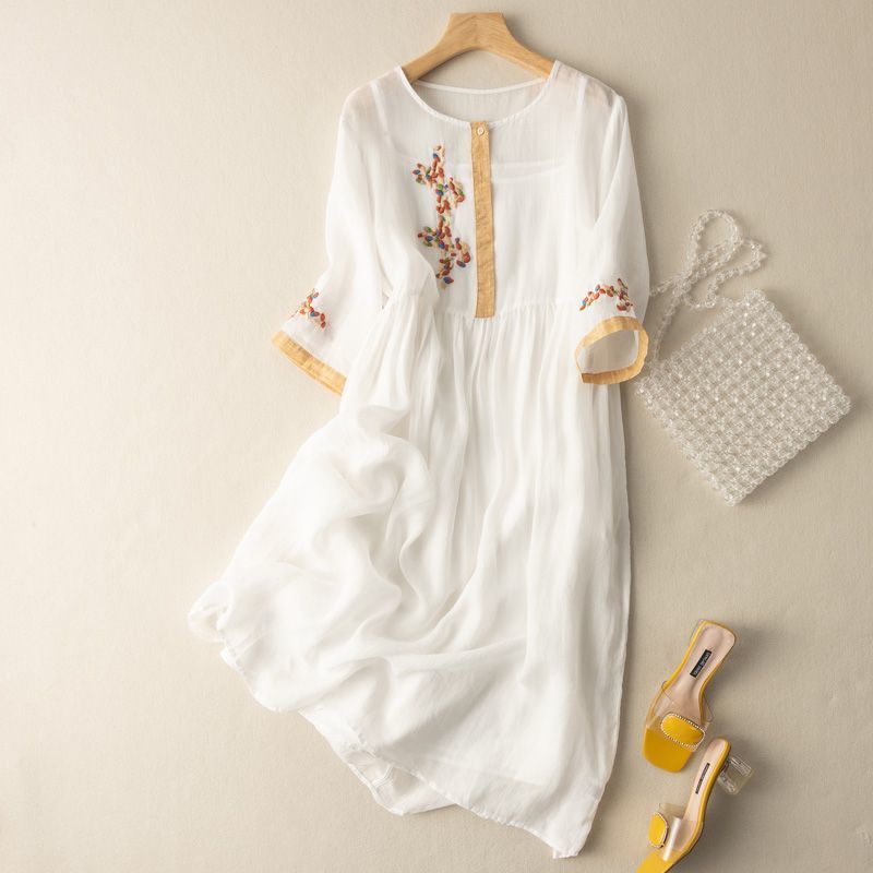 Acacia | Women's Relaxed Midi Dress with Pattern Design and Comfortable Fit