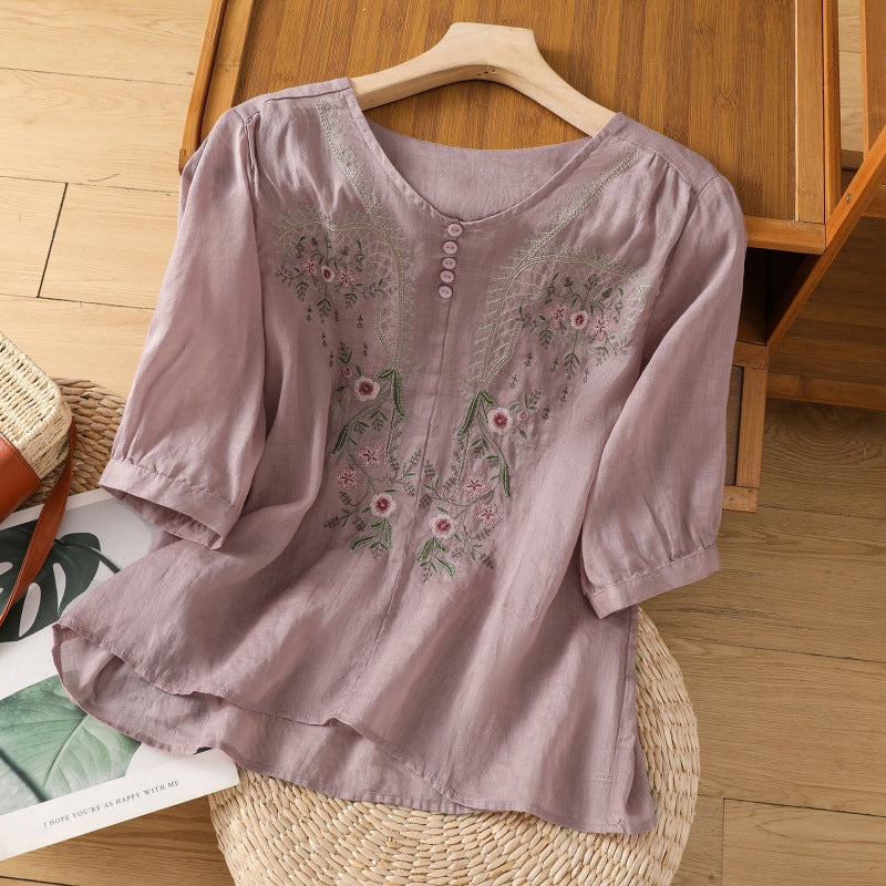 Cecily | Floral Relaxed Blouse with Lightweight Fabric