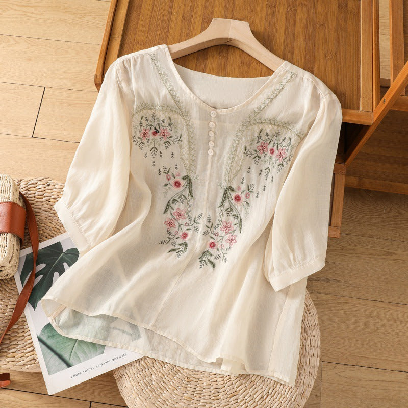 Cecily | Floral Relaxed Blouse with Lightweight Fabric