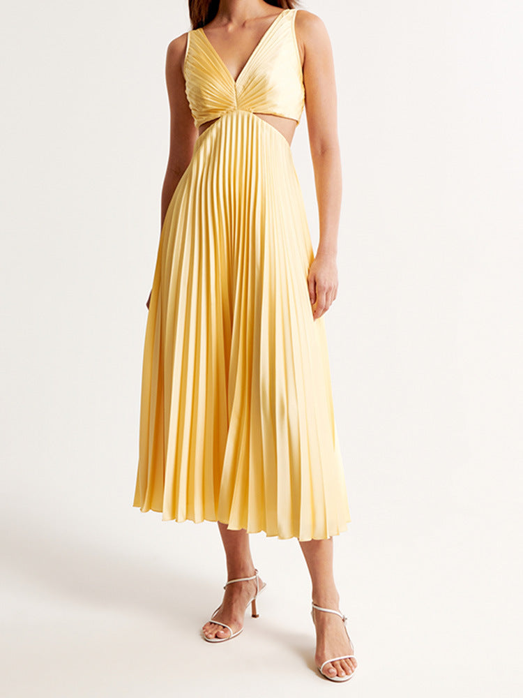 Elle | Women's Wedding Guest V-Neck Maxi Dress Evening