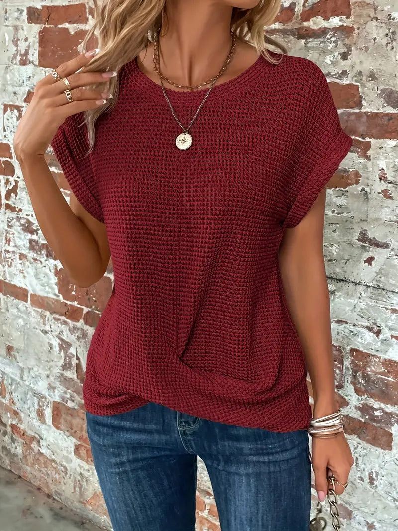 Hadley | Waffle Twist Tee ¡ª Modern, Versatile, Stylish