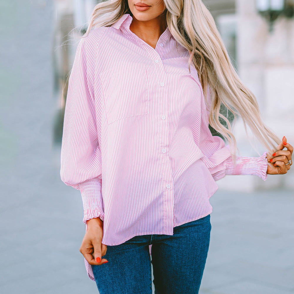 Hadley | Oversized Button-Down Shirt with Striped Pattern