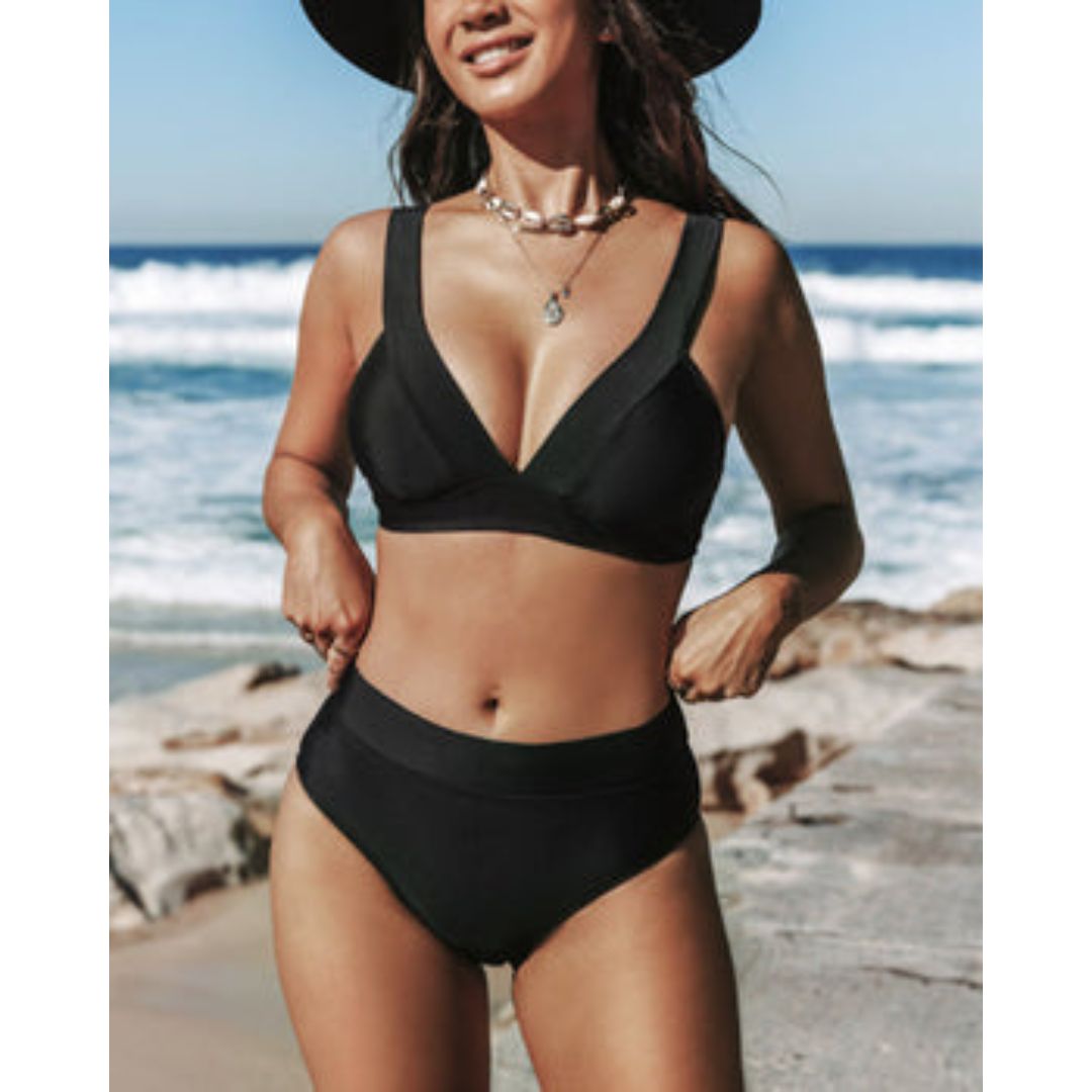 Hilde | Solid High Waist Swimsuit