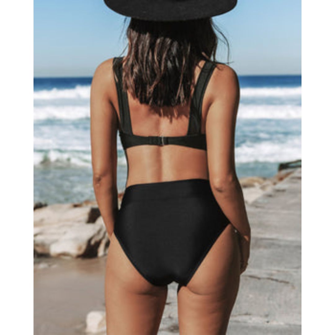 Hilde | Solid High Waist Swimsuit