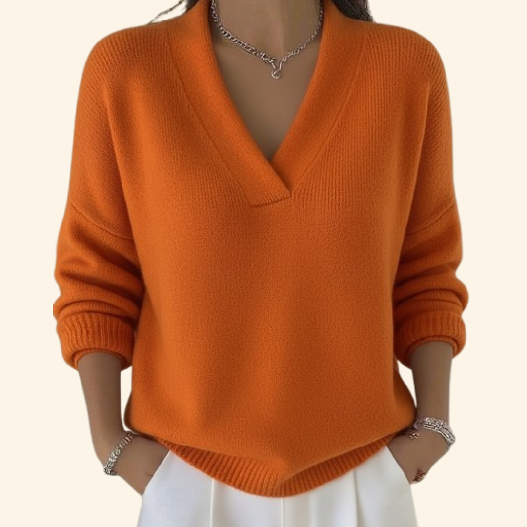 Aubrey | V-Neck Blouse with Soft Fabric and Relaxed Fit