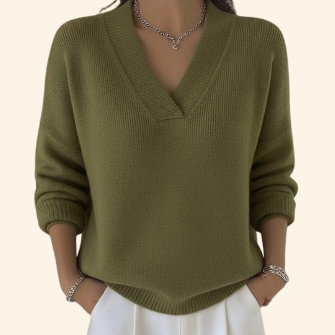 Aubrey | V-Neck Blouse with Soft Fabric and Relaxed Fit