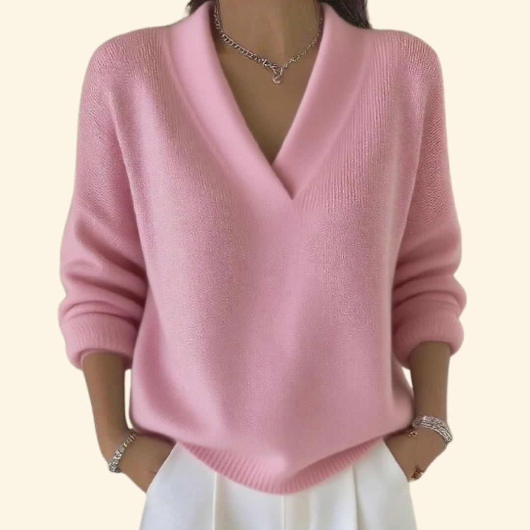 Aubrey | V-Neck Blouse with Soft Fabric and Relaxed Fit