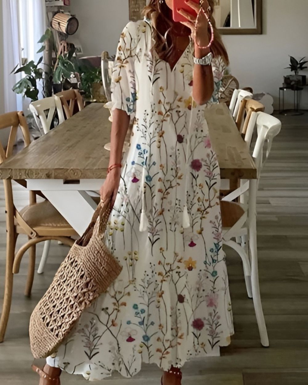 Dahlia | Women's Boho-Style Covering Dress with Flowing Design and Adjustable Straps