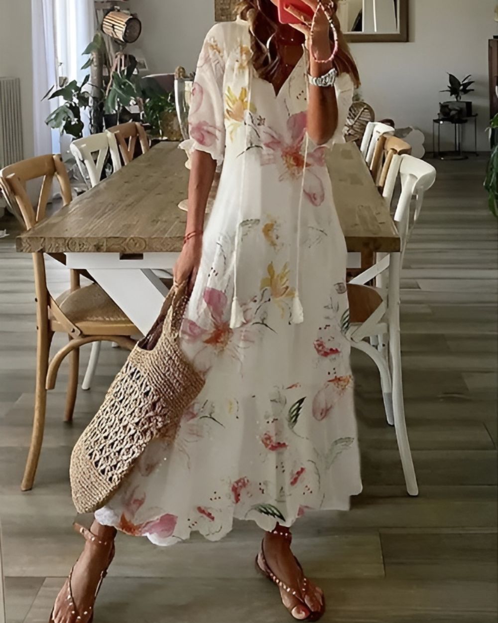 Dahlia | Women's Boho-Style Covering Dress with Flowing Design and Adjustable Straps