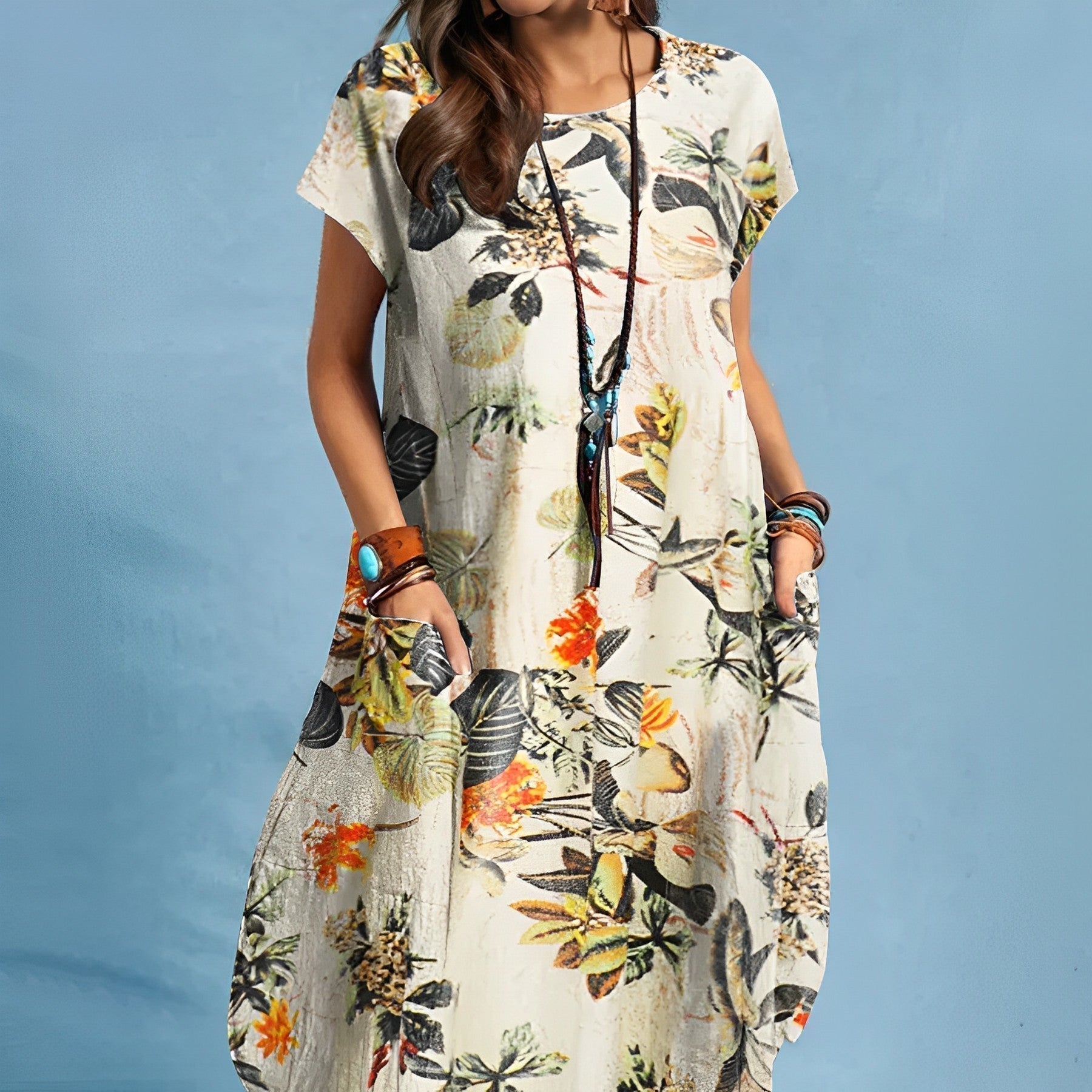 Gianna | Women's Midi Dress with Side Slit and Fitted Design