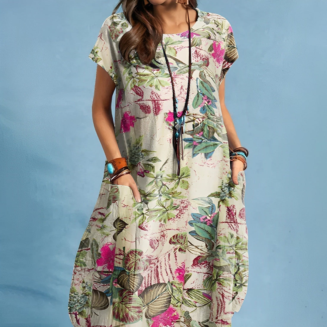 Gianna | Women's Midi Dress with Side Slit and Fitted Design