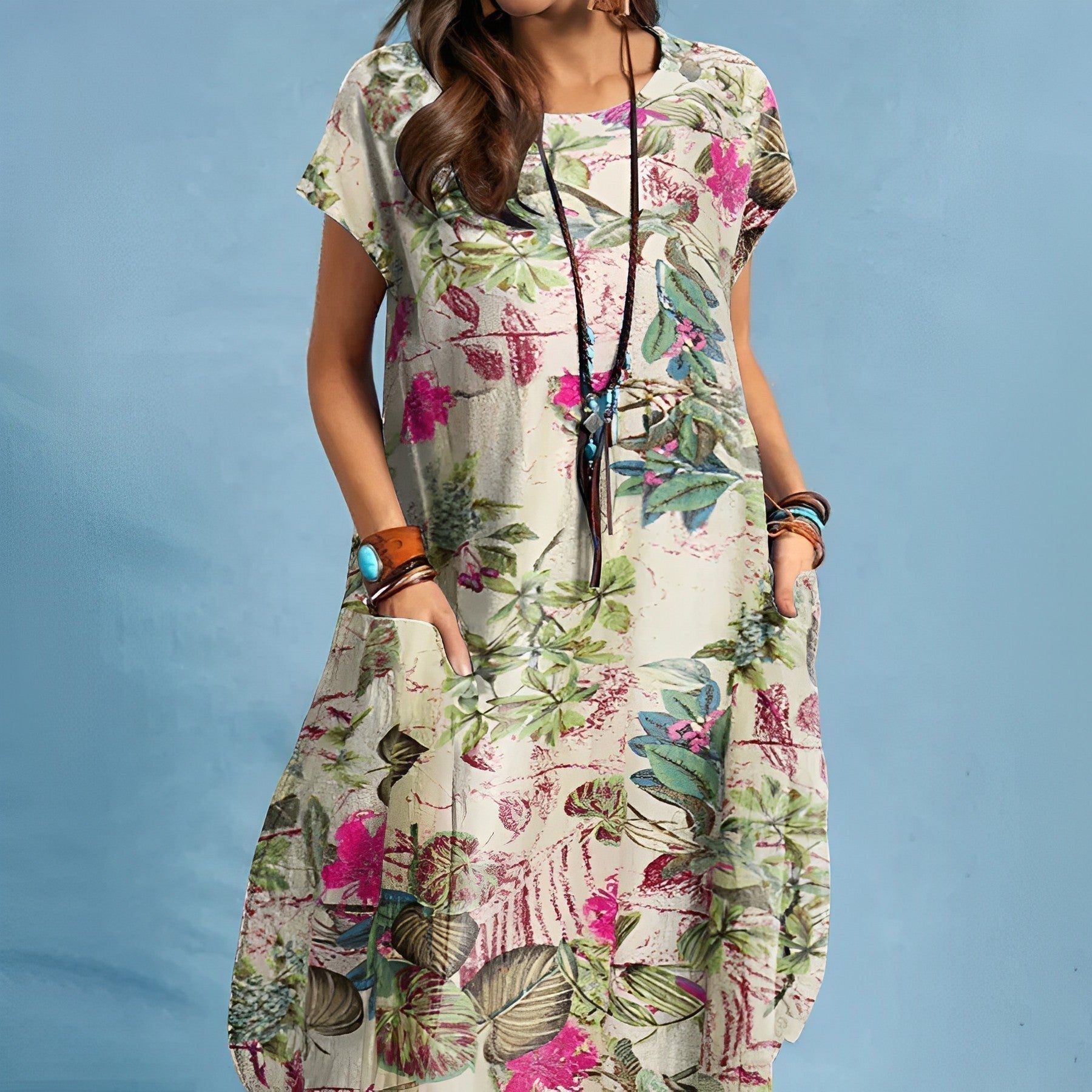 Gianna | Women's Midi Dress with Side Slit and Fitted Design