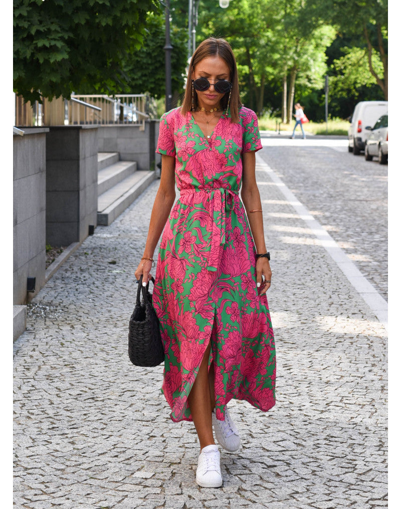 Arielle | Women's Floral Dress with Short Sleeves and Relaxed Fit