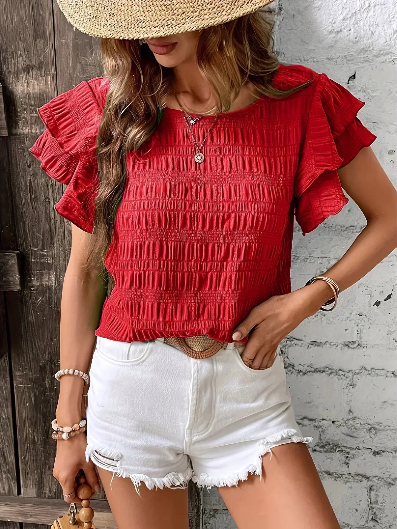 Anika | Lightweight Blouse with Ruffles and Breathable Design