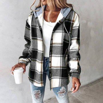 Carmen | Women's Checkered Lined Cardigan