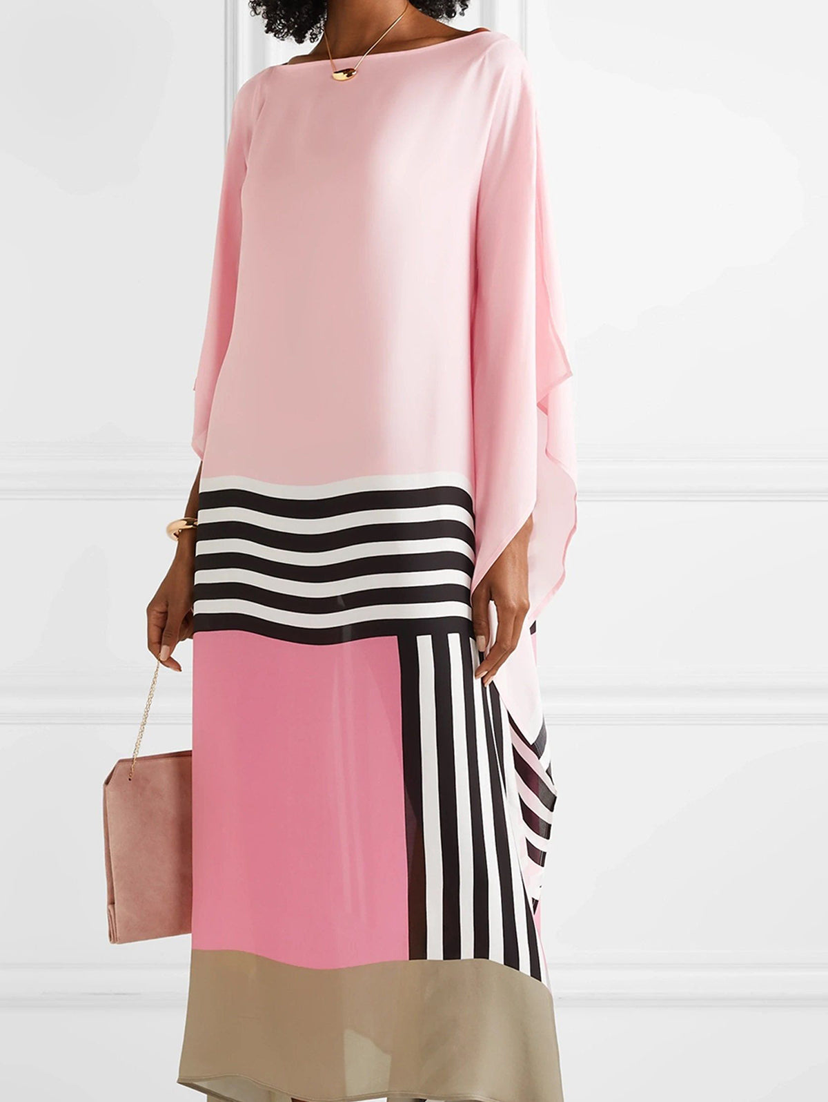 Aria | Women's Caftan Dress Geometric Print Batwing Sleeve Maxi Dress