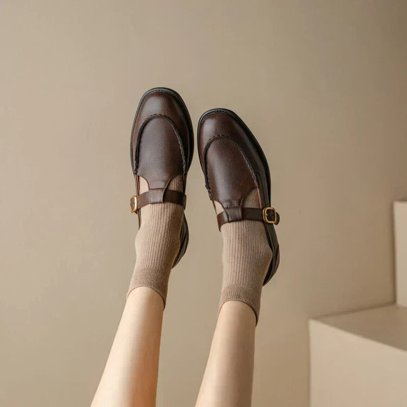Delia | Women's Retro T-Strap Mary Jane Shoes Round Toe Low Heel