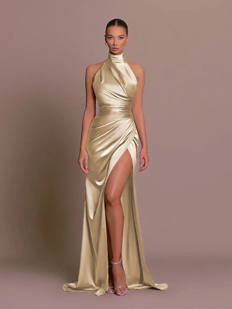 Cleo | Elegant Slit Dress for Wedding Guests
