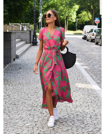 Arielle | Women's Floral Dress with Short Sleeves and Relaxed Fit