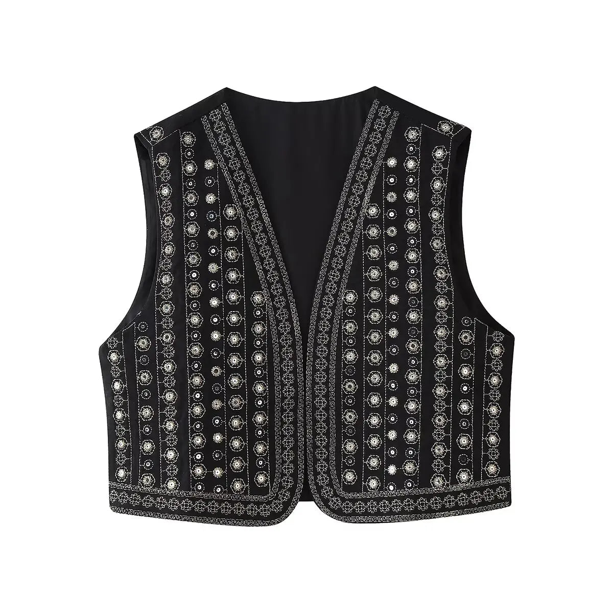 Celestia | Bohemian Sequin-Patterned Vest