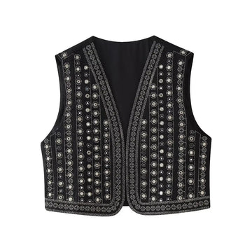 Celestia | Bohemian Sequin-Patterned Vest