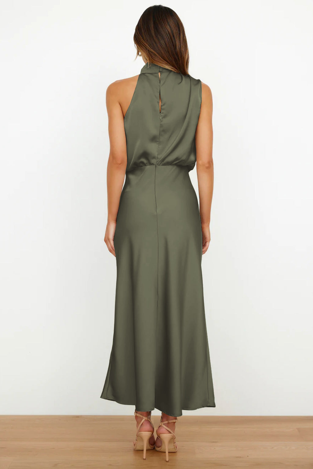 Helena | Women's Halter Evening Dress with Open Back and Floor-Length Design