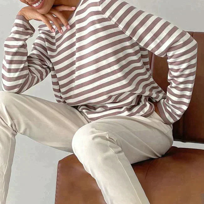 Aubrielle | Striped Summer T-Shirt with Short Sleeves