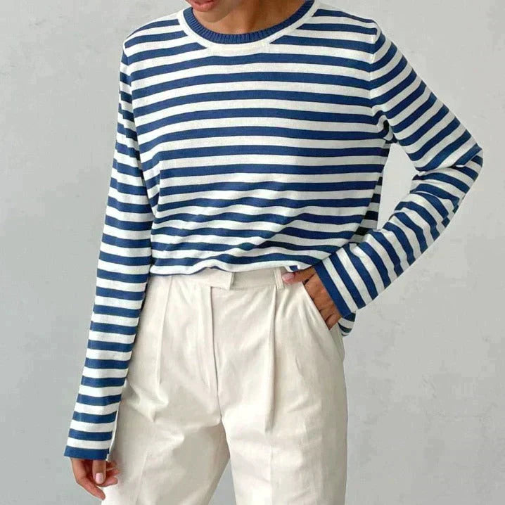 Aubrielle | Striped Summer T-Shirt with Short Sleeves