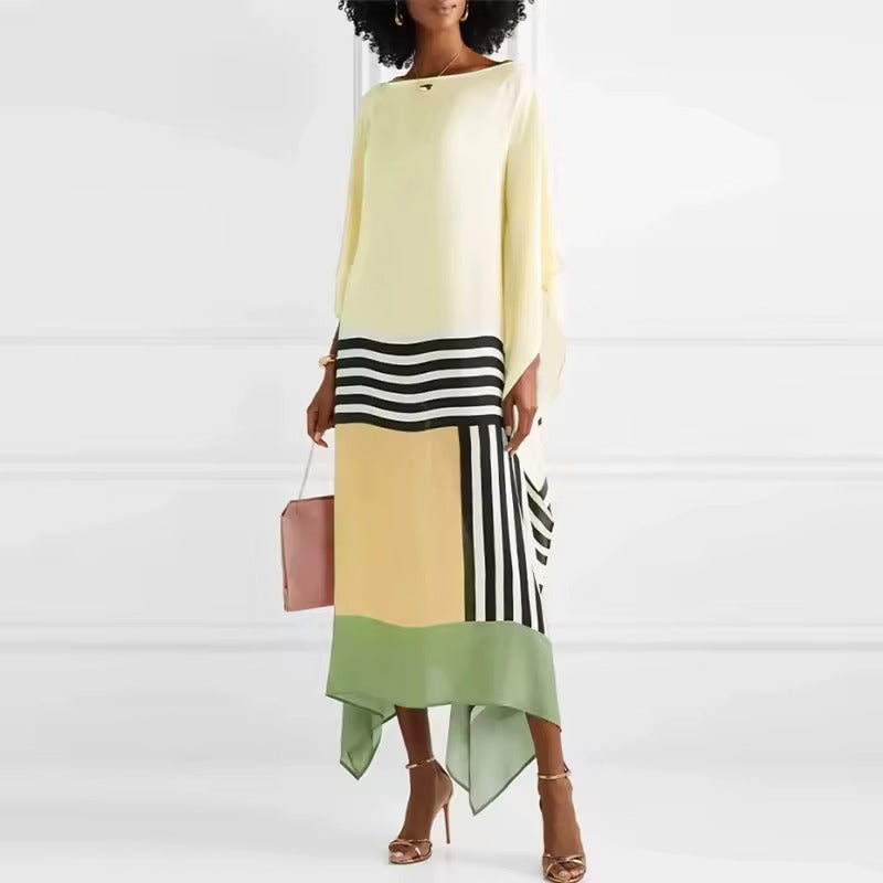 Aria | Women's Caftan Dress Geometric Print Batwing Sleeve Maxi Dress
