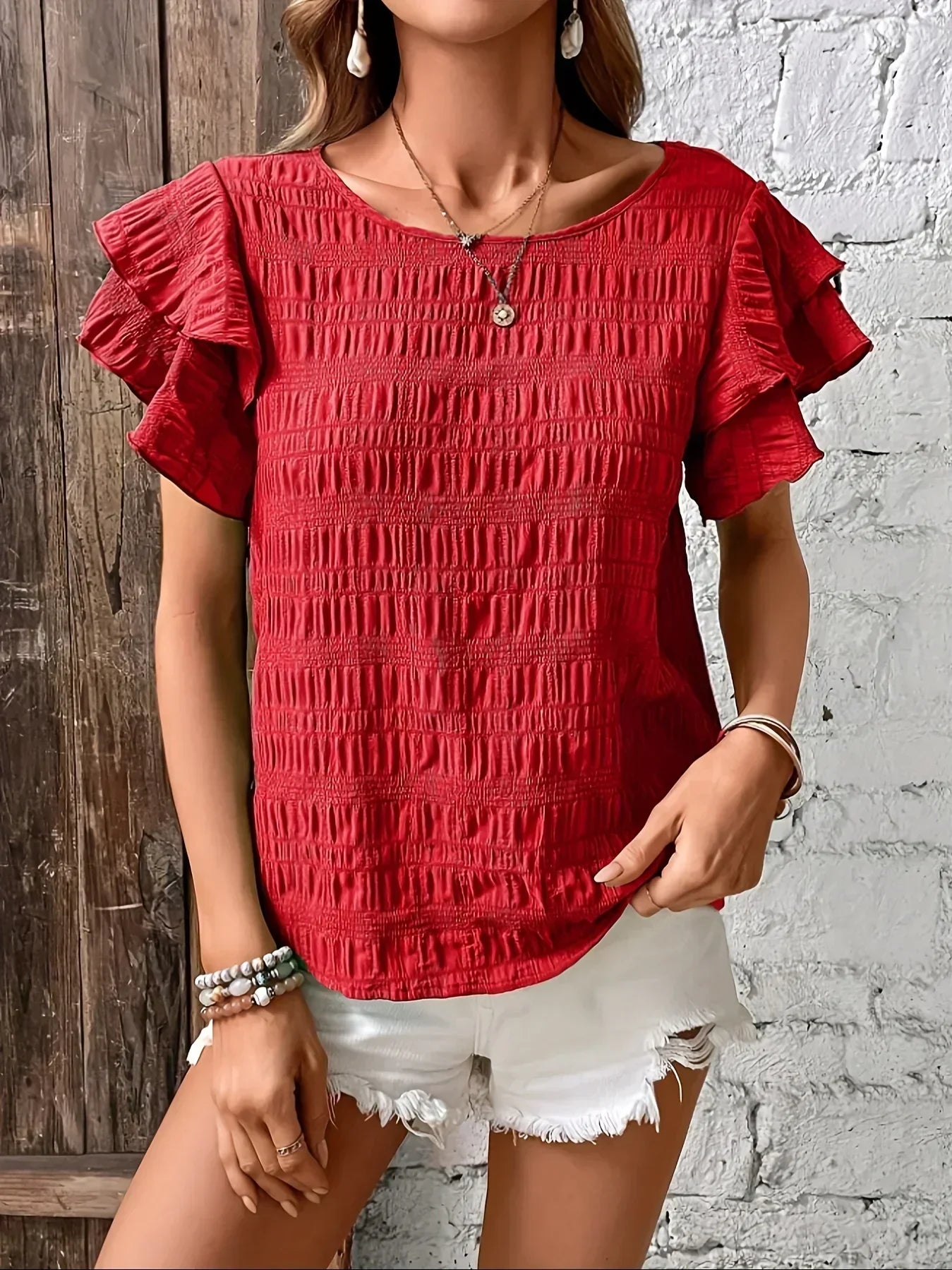 Anika | Lightweight Blouse with Ruffles and Breathable Design