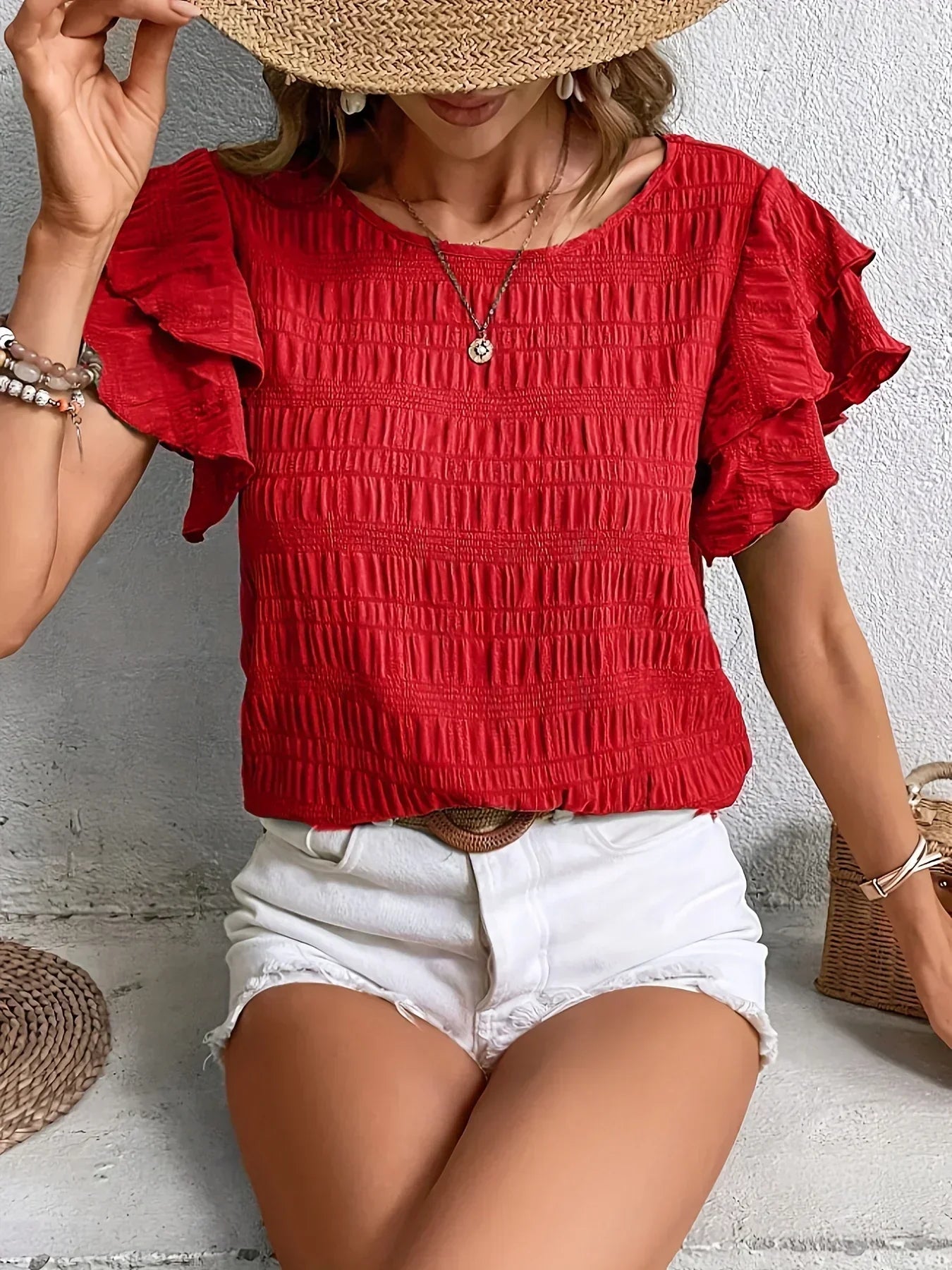 Anika | Lightweight Blouse with Ruffles and Breathable Design