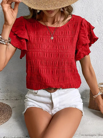 Anika | Lightweight Blouse with Ruffles and Breathable Design