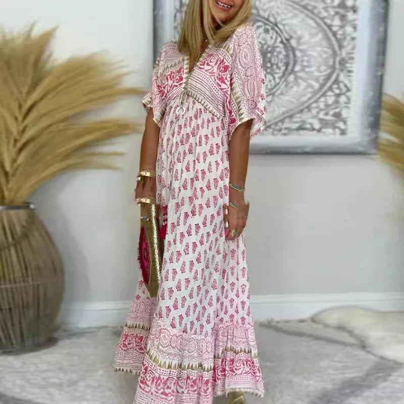 Autumn | Women's Boho Print Maxi Dress