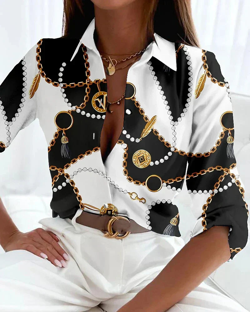 Blaire | Printed Blouse with Short Sleeves