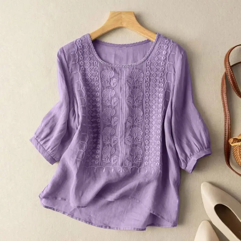 Annelise | Relaxed Blouse with Floral Print and Lightweight Fabric