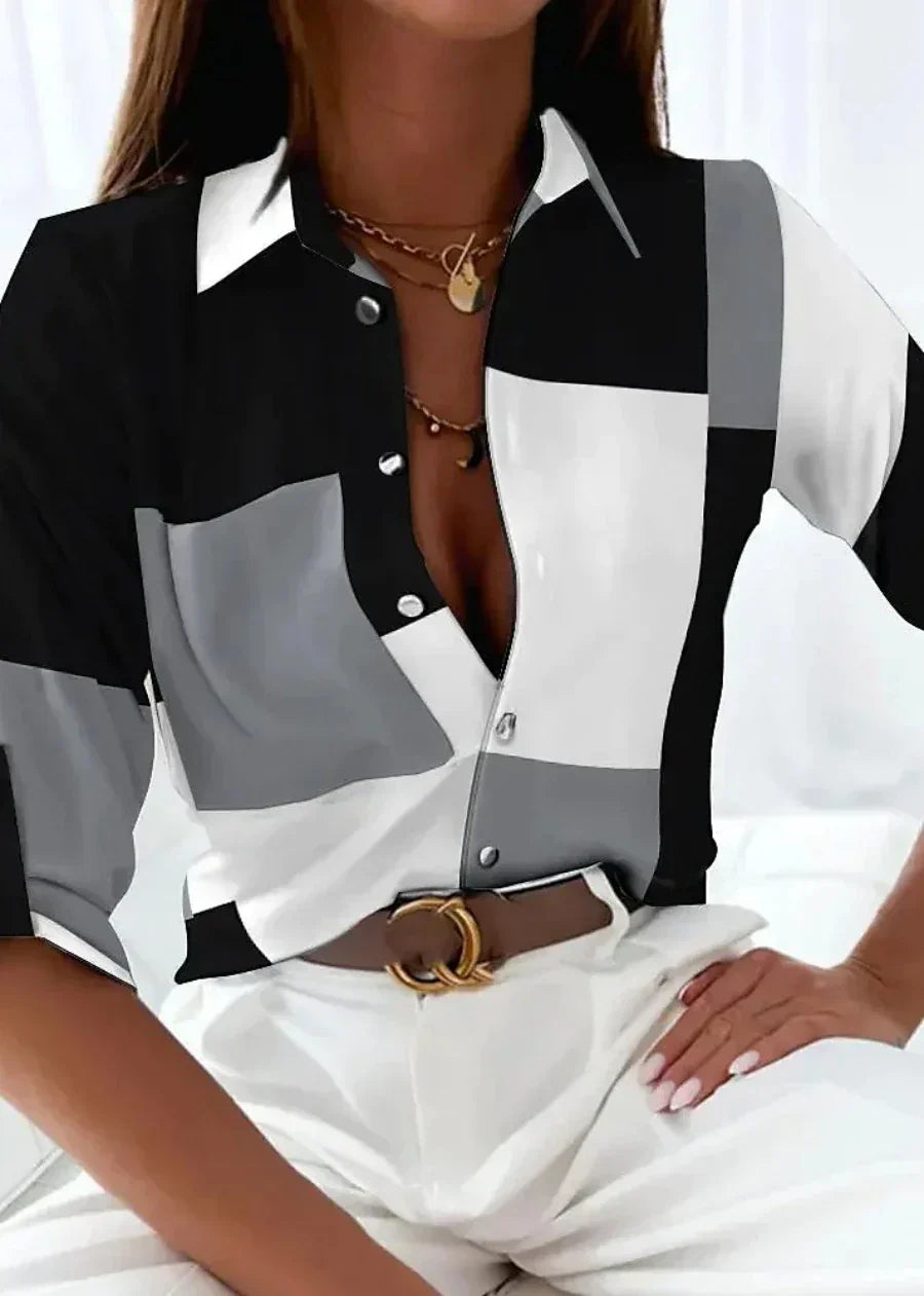 Blaire | Printed Blouse with Short Sleeves