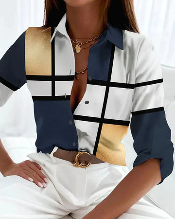 Blaire | Printed Blouse with Short Sleeves