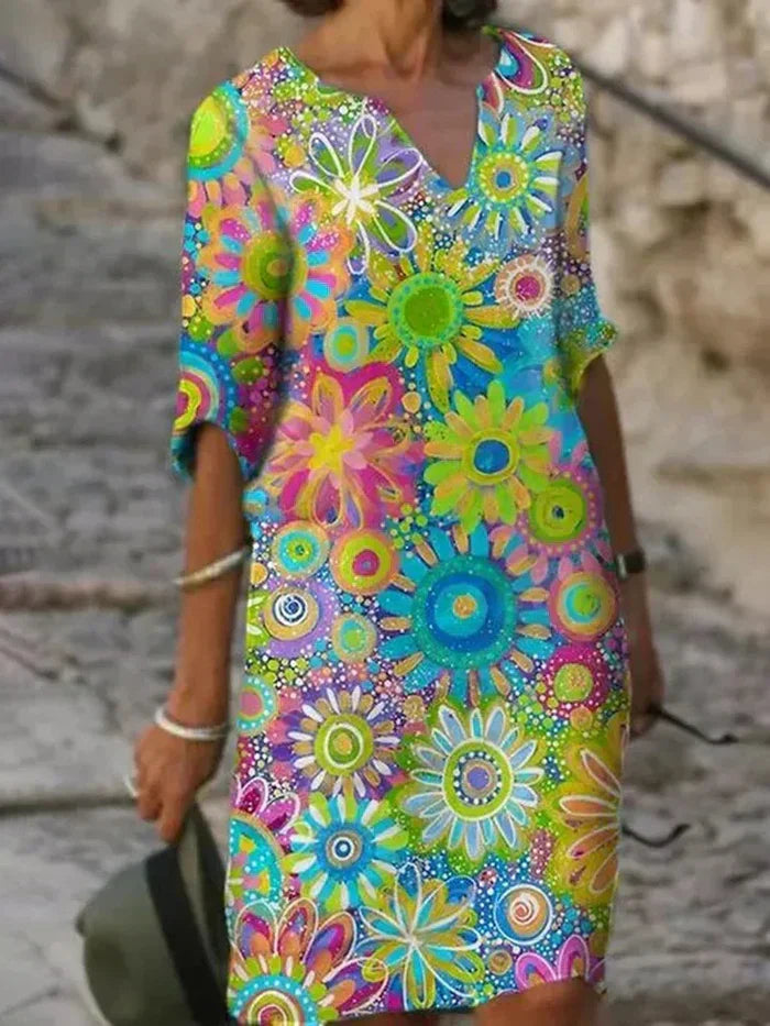 Elaraine | Women's Evening Dress with Floral Design and Tummy Control