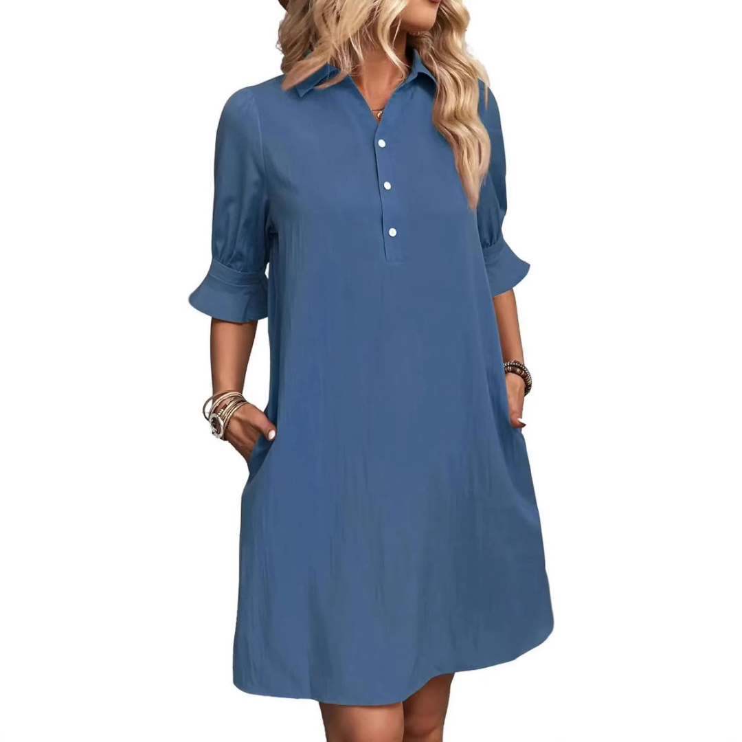 Briar | Women's Midi Dress with Side Slit and Fitted Design