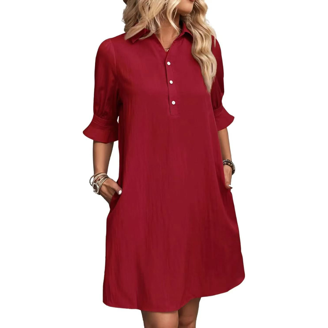 Briar | Women's Midi Dress with Side Slit and Fitted Design