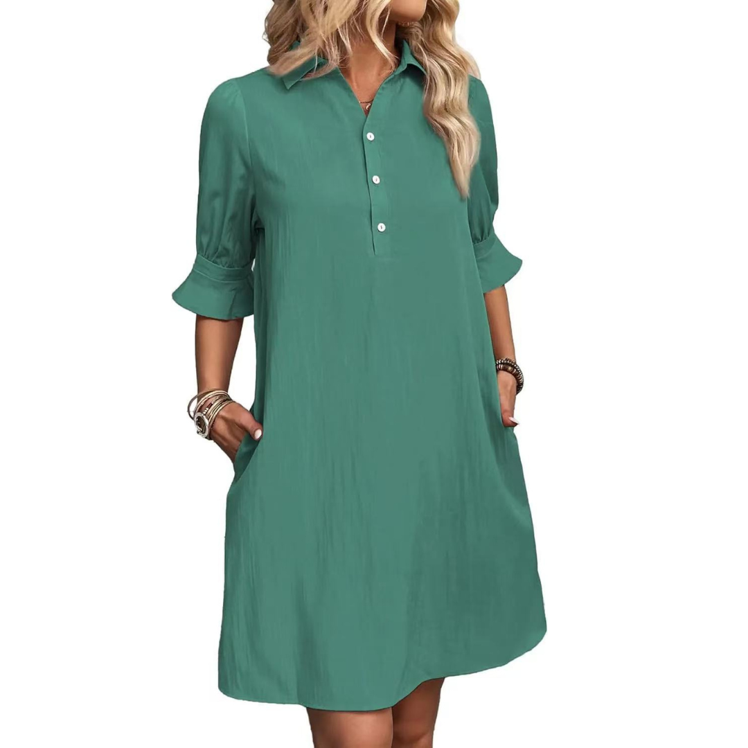 Briar | Women's Midi Dress with Side Slit and Fitted Design